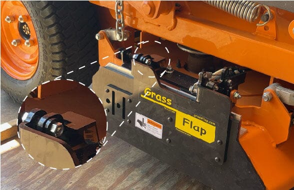 44SP50-5L-A1 GrassFlap™ brand chute blocker with SEL Pedal Includes Scag No-Drill Mount GrassFlap GrassFlap