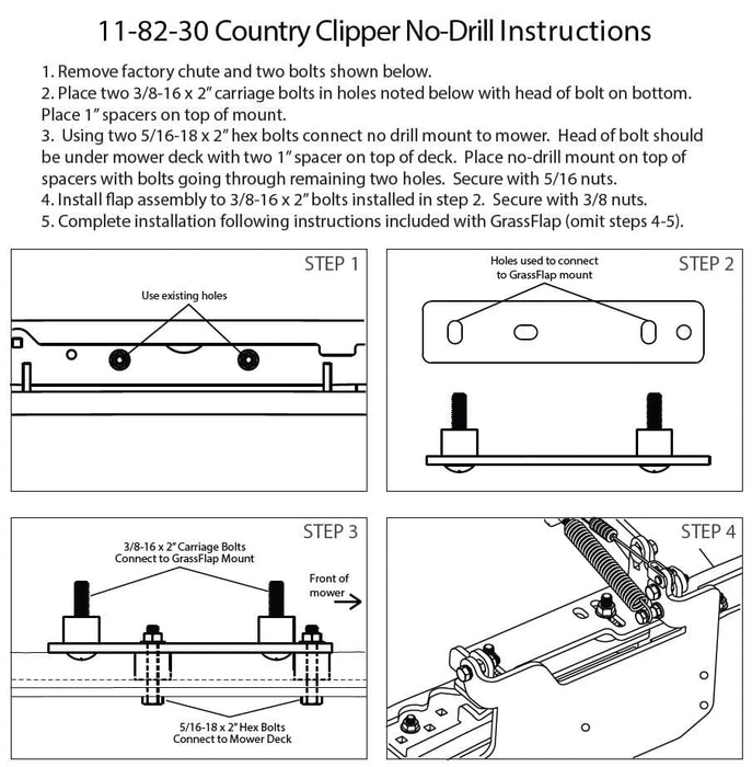 11-82-30 Country Clipper No-Drill Mount Accessory GrassFlap 