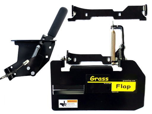 42B70-H7L-A75 GrassFlap™ brand chute blocker for Exmark with No-Drill Flap Mount & H7L Hand Lever Includes H7L Mount 1272 GrassFlap GrassFlap