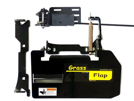 42B70-5D GrassFlap™ brand chute blocker for Exmark with No-Drill Flap Mount & SED Pedal GrassFlap GrassFlap