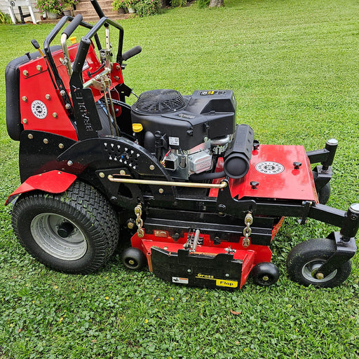 7BR50-H3L2 GrassFlap™ brand chute blocker for Bradley Stand-On Mower with No-Drill Flap Mount & Hand Lever GrassFlap GrassFlap