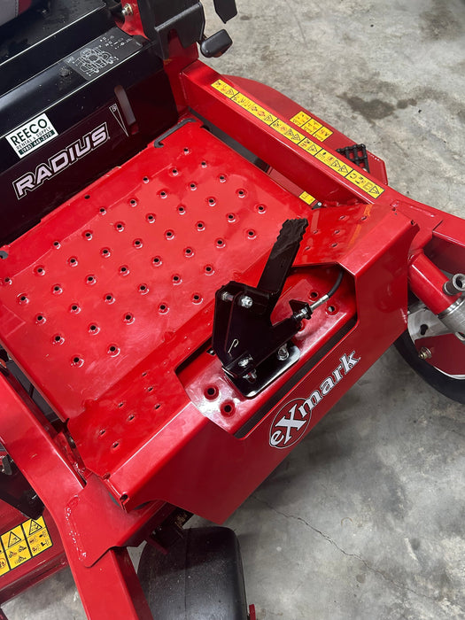 42B50-5-A32 GrassFlap™ brand chute blocker for Exmark with No-Drill Flap Mount & SE Pedal Includes Pedal Mounting Plate 135 GrassFlap GrassFlap