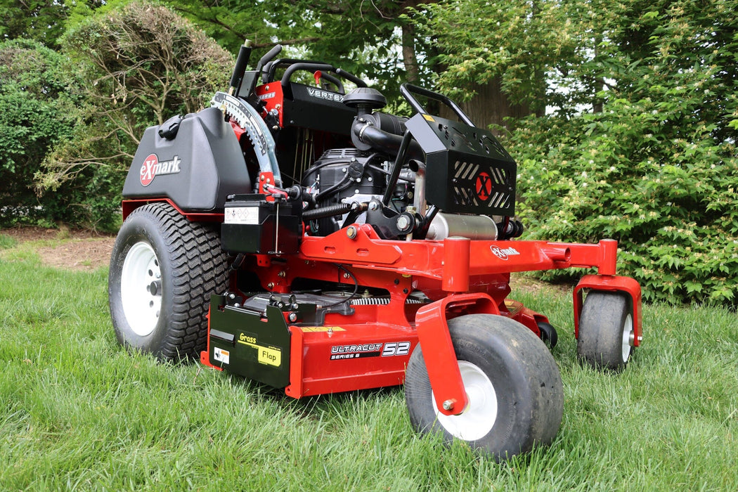 42B70-H7L-A75 GrassFlap™ brand chute blocker for Exmark with No-Drill Flap Mount & H7L Hand Lever Includes H7L Mount 1272 GrassFlap GrassFlap