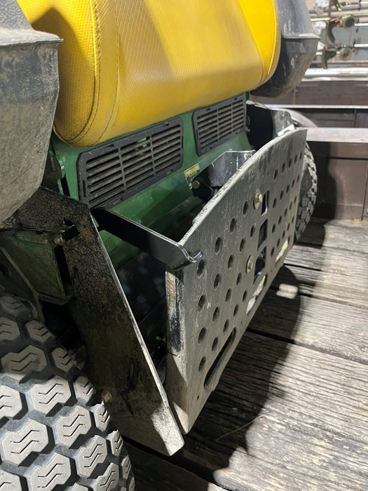 44JM70-5D-B13 GrassFlap™ brand chute blocker Direct Bolt with Steel Blocker Plate and SED Pedal Includes John Deere No-Drill Mount for 7-iron Deck and Latch Extension GrassFlap GrassFlap