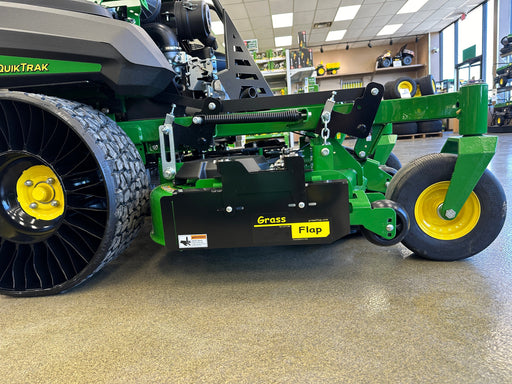 44JM70-5D-A33 GrassFlap Direct Bolt with Steel Blocker Plate and SED Pedal Includes John Deere No-Drill Mount for 7-iron Deck GrassFlap GrassFlap