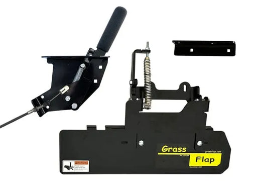 51FM50-H2L-A36 GrassFlap with Steel Blocker Plate and H2L Hand Lever Includes No-Drill Mount and Hand Lever Angle Mount GrassFlap GrassFlap