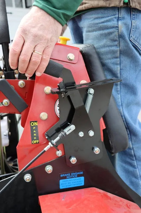 7BR50-H4L GrassFlap for Bradley Stand-On Mower with No-Drill Flap Mount & Hand Lever GrassFlap GrassFlap