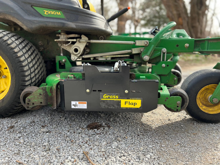 44JM70-5-A2 GrassFlap Direct Bolt with Steel Blocker Plate and SE Pedal Includes John Deere No-Drill Mount for 7-iron Deck GrassFlap GrassFlap