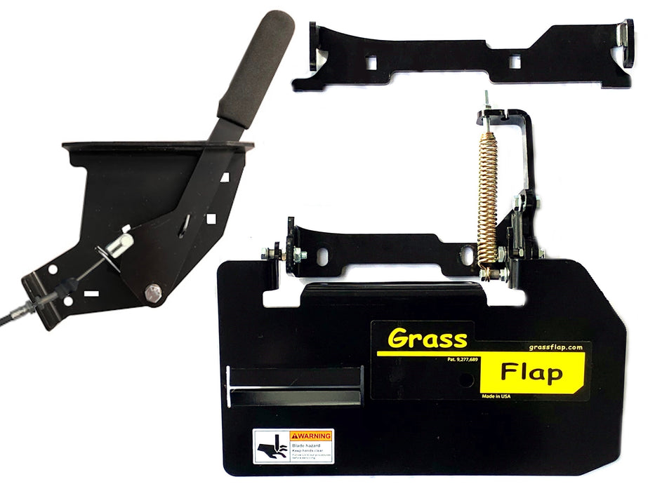 42B50-H5L-A76 GrassFlap® brand chute blocker for Exmark with No-Drill Flap Mount & H5L Hand Lever Includes Hand Lever Mount 1281