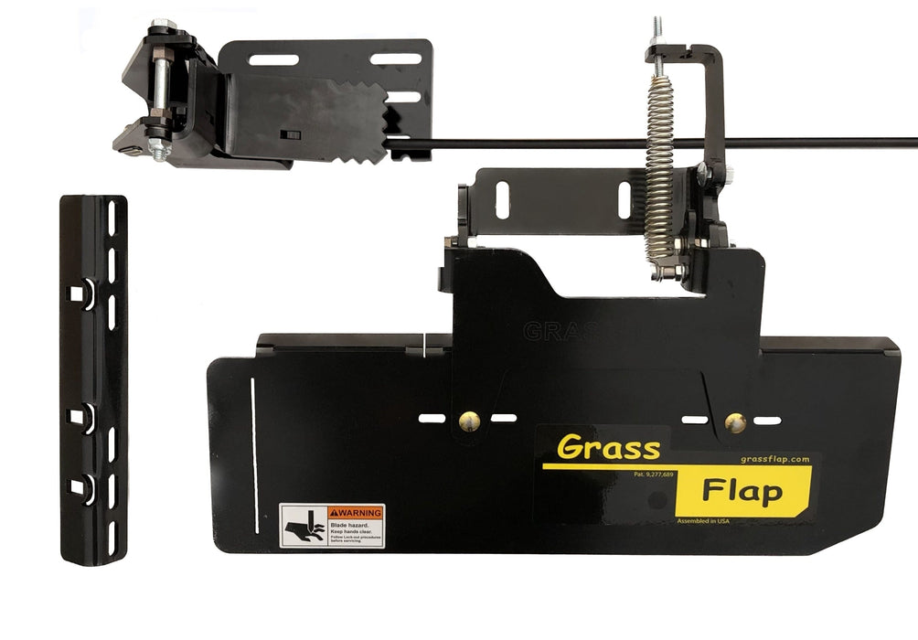 44JM70-5D-B13 GrassFlap® brand chute blocker Direct Bolt with Steel Blocker Plate and 5D Pedal Includes John Deere No-Drill Mount for 7-iron Deck and Latch Extension GrassFlap GrassFlap 