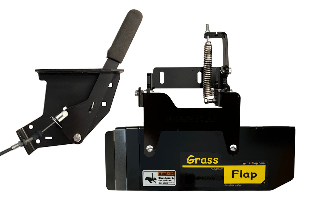 44S3M70-H5L-B29 GrassFlap® brand chute blocker Direct Bolt with Steel Blocker Plate and H5L hand lever Includes Scag No-Drill Mount & Hand Lever Mount 1253 GrassFlap GrassFlap 