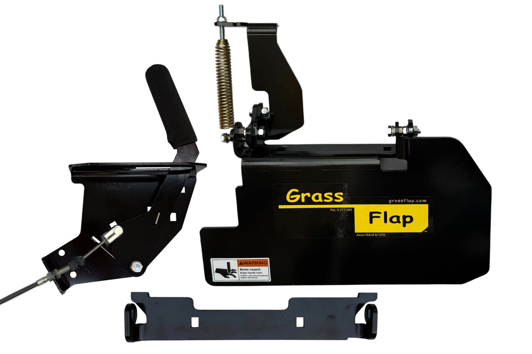 52B50-H7L-A79 GrassFlap® brand chute blocker for Exmark Vertex 32" & 36" with No-Drill Flap Mount & Hand Lever GrassFlap GrassFlap 