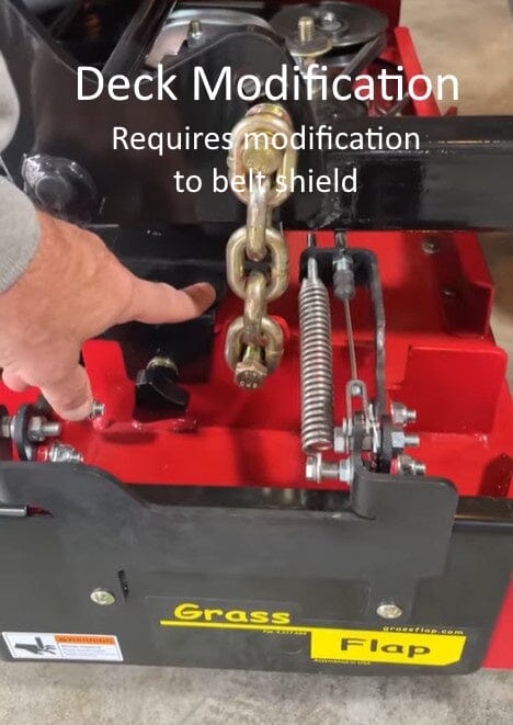 6BR70-H3L2 GrassFlap® brand chute blocker for Bradley Stand-On Mower with No-Drill Flap Mount & Hand Lever GrassFlap GrassFlap 