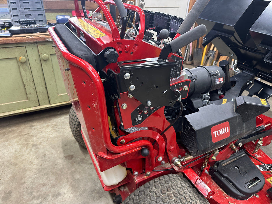 413TM70-H7L-A87 GrassFlap® brand chute blocker with Steel Blocker Plate and H7L Hand Lever Includes No-Drill Mount 36 & Hand Lever Mount 1302 GrassFlap GrassFlap 