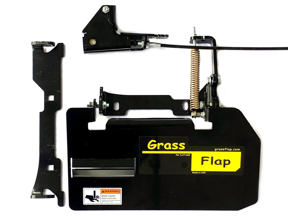 42B70-5-A22 GrassFlap for Exmark with No-Drill Flap Mount & SE Pedal Includes Strike Plate. GrassFlap GrassFlap 