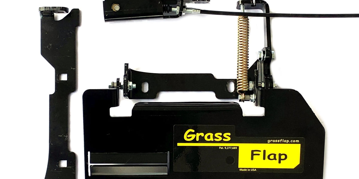 42B70-5 GrassFlap for Exmark with No-Drill Flap Mount & SE Pedal